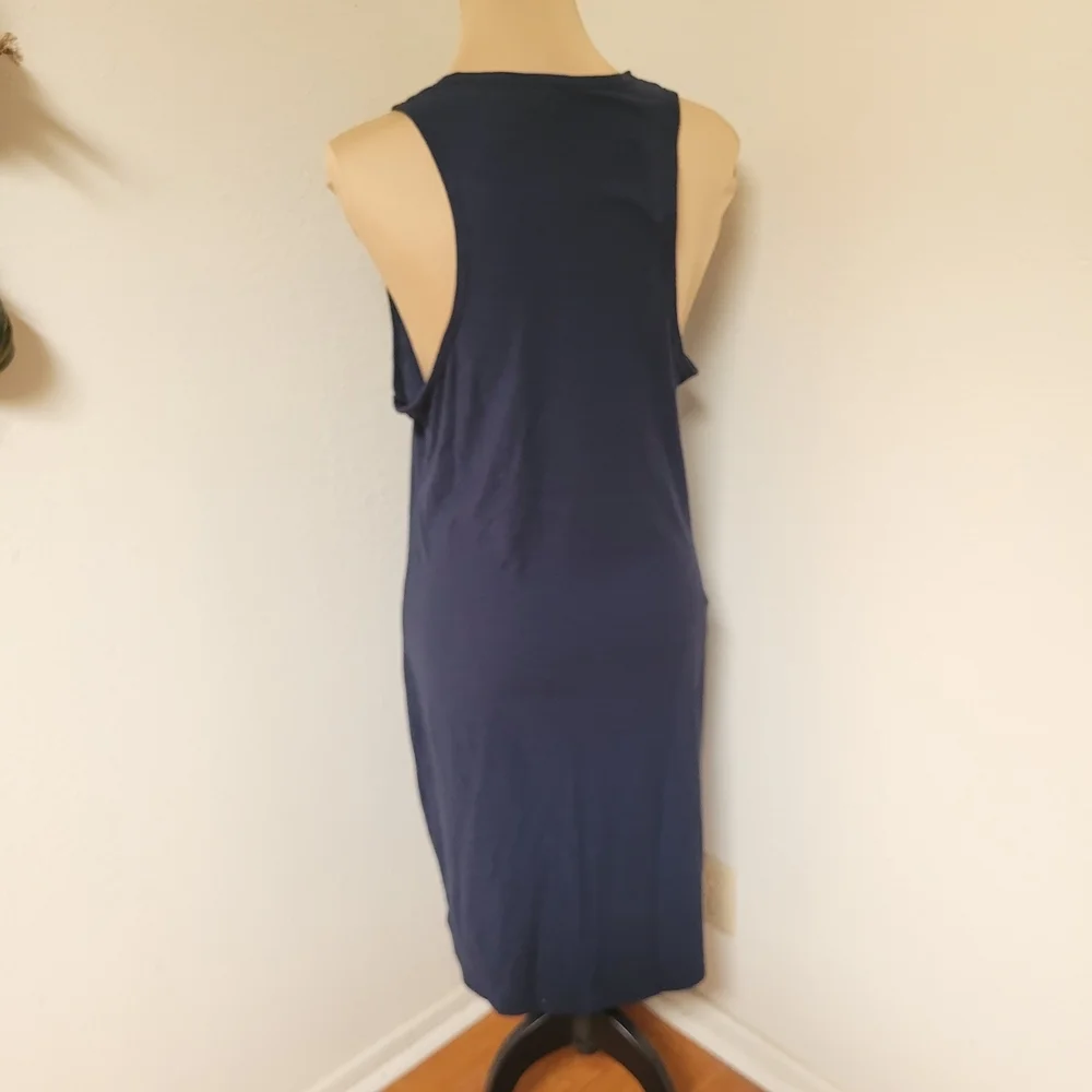 James Perse Navy Racer Back Sleeveless Dress